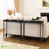 Schmaler Konsolentisch Flurtisch aus Metall und MDF, Industrie-design 75×24×75 cm, Schwarz - vuunot.com