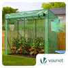 Schrägdach Gewächshaus Foliengewächshaus 200x77x170cm für Gemüse, Blumen & Obst, 135g/m², Grün - vuunot.com