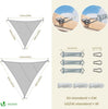 Wasserdicht Sonnensegel Dreieckig mit Befestigung Set, 3x3x3m, Grau - vuunot.com