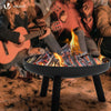 Metall Feuerschale Feuerkorb mit Schürhaken Feuerstelle Ø 60 cm, Schwarz - vuunot.com