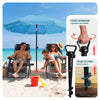 Sonnenschirm Strandschirm 200cm mit Tragetasche und Bodenanker Türkis - vuunot.com