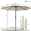 Sonnenschirm für Balkon, 270 cm, Knickbarer Balkonschirm mit Schutzhülle, Beige - vuunot.com