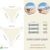 Wasserdicht Sonnensegel Dreieckig mit Befestigung Set, 5x5x5m, Beige - vuunot.com