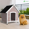 Hundehütte Outdoor aus Holz, mit Bitumendach, abnehmbarem Boden, rutschfest, Grau - vuunot.com