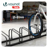 Fahrradständer für 4 Fahrräder, Boden und Wandmontage, Schwarz - vuunot.com