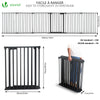 Kaminschutzgitter Metall, 6 Elemente Konfigurationsgitter Faltbar, 360 x 75 cm, Schwarz - vuunot.com
