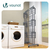 4 Ebenen Wäscheständer Turm mit Rollen 126x63x170 cm Grau - vuunot.com