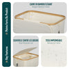 Wäschekorb mit Deckel & Wäschesäcke Faltbarer Wäschesammler, 100L Beige - vuunot.com
