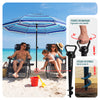 Sonnenschirm Strandschirm 200cm mit Tragetasche und Bodenanker Blaue Streifen - vuunot.com