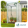 Schrägdach Gewächshaus Foliengewächshaus 100x50x150cm für Gemüse, Blumen & Obst, 135g/m², Weiß - vuunot.com