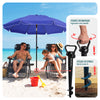 Sonnenschirm Strandschirm 200cm mit Tragetasche und Bodenanker Blau - vuunot.com