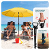 Sonnenschirm Strandschirm 200cm mit Tragetasche und Bodenanker Gelb - vuunot.com