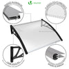 Vordach für Haustür, 100 x 80 cm Transparentes Pultbogenvordach Schwarz - vuunot.com