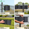 PVC Sichtschutzstreifen für Doppelstabmatten 70m x 19cm, 40 Befestigungsclips, Schwarz - vuunot.com