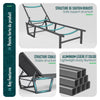 2er Set Sonnenliege Gartenliege aus Aluminium und Textilene 190x62x31cm Grau - vuunot.com