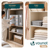 3 Stück Bettwäsche Organizer mit Sichtfenster 38,5x33x12 cm Grau - vuunot.com