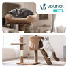 Kratzbaum 112cm, Mehrstöckiger Katzenbaum mit Kratzsäulen Höhle, Braun - vuunot.com