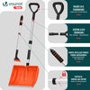 Schneeschieber Set Schneeschaufel + Teleskop Eiskratzer Orange - vuunot.com