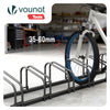 Fahrradständer für 5 Fahrräder, Boden und Wandmontage, Schwarz - vuunot.com