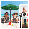 Sonnenschirm Strandschirm 200cm mit Tragetasche und Bodenanker Grün - vuunot.com