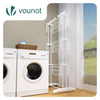 4 Ebenen Wäscheständer Turm mit Rollen 125x62x173 cm Weiß - vuunot.com