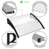 Vordach für Haustür, 100 x 80 cm Transparentes Pultbogenvordach Schwarz - vuunot.com