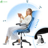 Bürostuhl ergonomisch, Schreibtischstuhl mit Einstellbarer Kopfstütze Grau - vuunot.com