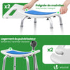 Duschhocker höhenverstellbar 38–52cm, ergonomischer Duschstuhl für Senioren, Blau - vuunot.com
