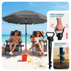 Sonnenschirm Strandschirm 200cm mit Tragetasche und Bodenanker Grau - vuunot.com