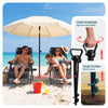 Sonnenschirm Strandschirm 200cm mit Tragetasche und Bodenanker Beige - vuunot.com
