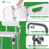 Duschstuhl mit Rückenlehne & Armlehnen, ergonomischer Duschhocker für Senioren, höhenverstellbar 71–83.5cm,Weiß - vuunot.com