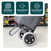 Aluminium Einkaufstrolley Treppensteiger, Trolly Einkaufswagen Klappbar, 2 Räder, Wasserdicht Oxford, 59L, Grau - vuunot.com