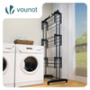 4 Ebenen Wäscheständer Turm mit Rollen 125x62x173 cm Schwarz - vuunot.com