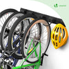 Metall Fahrrad Wandhalterung für 6 Fahrräder + 3 Helme, mit 6 Silikon-Schutzpolstern, Schwarz - vuunot.com