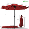 Sonnenschirm für Balkon, 270 cm, Knickbarer Balkonschirm mit Schutzhülle, Rot - vuunot.com