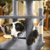 Katzenbaum 168cm, mehrstöckiger Katzenmöbel XXL, mit Korb Hängematte, Plüschbälle, Dicke stämme, Kletterbaum für Katzen, Grau - vuunot.com