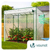 Schrägdach Gewächshaus Foliengewächshaus 200x77x170cm für Gemüse, Blumen & Obst, 135g/m², Weiß - vuunot.com