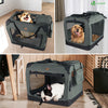 Hundebox faltbar, Oxford-Gewebe, Transportabel 70x52x52 cm L Grau - vuunot.com