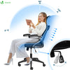 Bürostuhl ergonomisch, Schreibtischstuhl mit Einstellbarer Kopfstütze Schwarz - vuunot.com