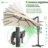 Ampelschirm  300 cm , Sonnenschirmmit Abdeckung, 360° Drehbar & 6 Neigbar, Beige - vuunot.com
