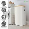 Wäschekorb mit Deckel & Wäschesäcke 100L Faltbarer Wäschesammler, Beige - vuunot.com