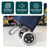 Aluminium Einkaufstrolley Treppensteiger, Trolly Einkaufswagen Klappbar, 2 Räder, Wasserdicht Oxford, 59L, Marineblau - vuunot.com