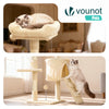 Kratzbaum 112cm, Mehrstöckiger Katzenbaum mit Kratzsäulen Höhle, Beige - vuunot.com