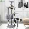 Kratzbaum Groß für Katzen, Katzenbaum mit Sisalstamm, 138cm, Grau - vuunot.com