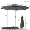 Sonnenschirm für Balkon, 270 cm, Knickbarer Balkonschirm mit Schutzhülle, Grau - vuunot.com