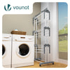 4 Ebenen Wäscheständer Turm mit Rollen 126x63x170 cm Grau-Weiß - vuunot.com