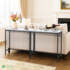Schmaler Konsolentisch Flurtisch aus Metall und MDF, Industrie-design 75×24×75 cm, Weiß - vuunot.com