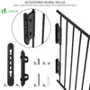 Kaminschutzgitter Metall, 6 Elemente Konfigurationsgitter Faltbar, 360 x 75 cm, Schwarz - vuunot.com