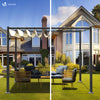 Pergola 3x3m wasserdicht stabil mit Terrassenüberdachung freistehend Outdoor Beige - vuunot.com
