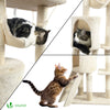Kratzbaum XXL mit Kratzbrett Sisalseil für Katzen, Katzenbaum 155cm, Beige - vuunot.com